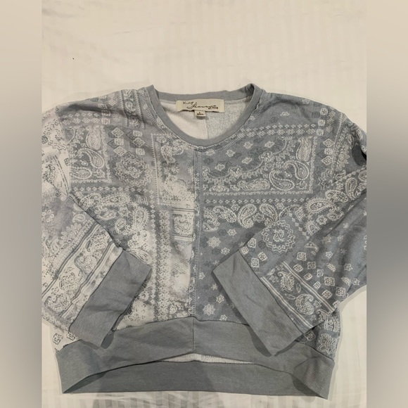 Vintage Havana Sweaters - Vintage Havana Paisley Light Blue Sweater‎